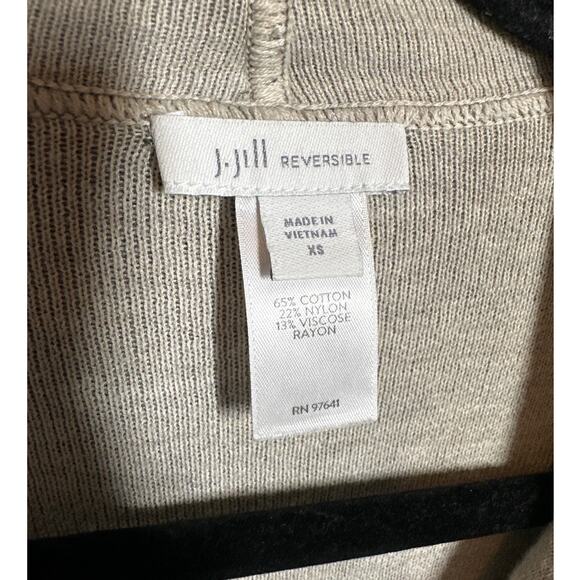 J. Jill Reversible Open Cardigan Sweater Drape Style Size XS Oversized Casual - Picture 4 of 11